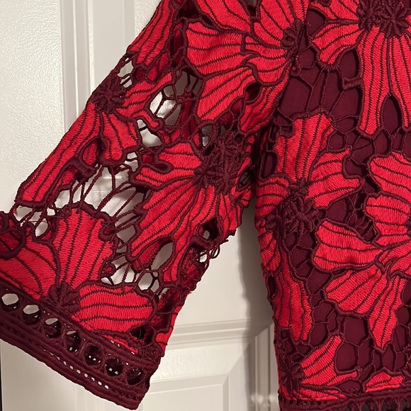 Red Poinsettia Midi Dress - Picture 3 of 4